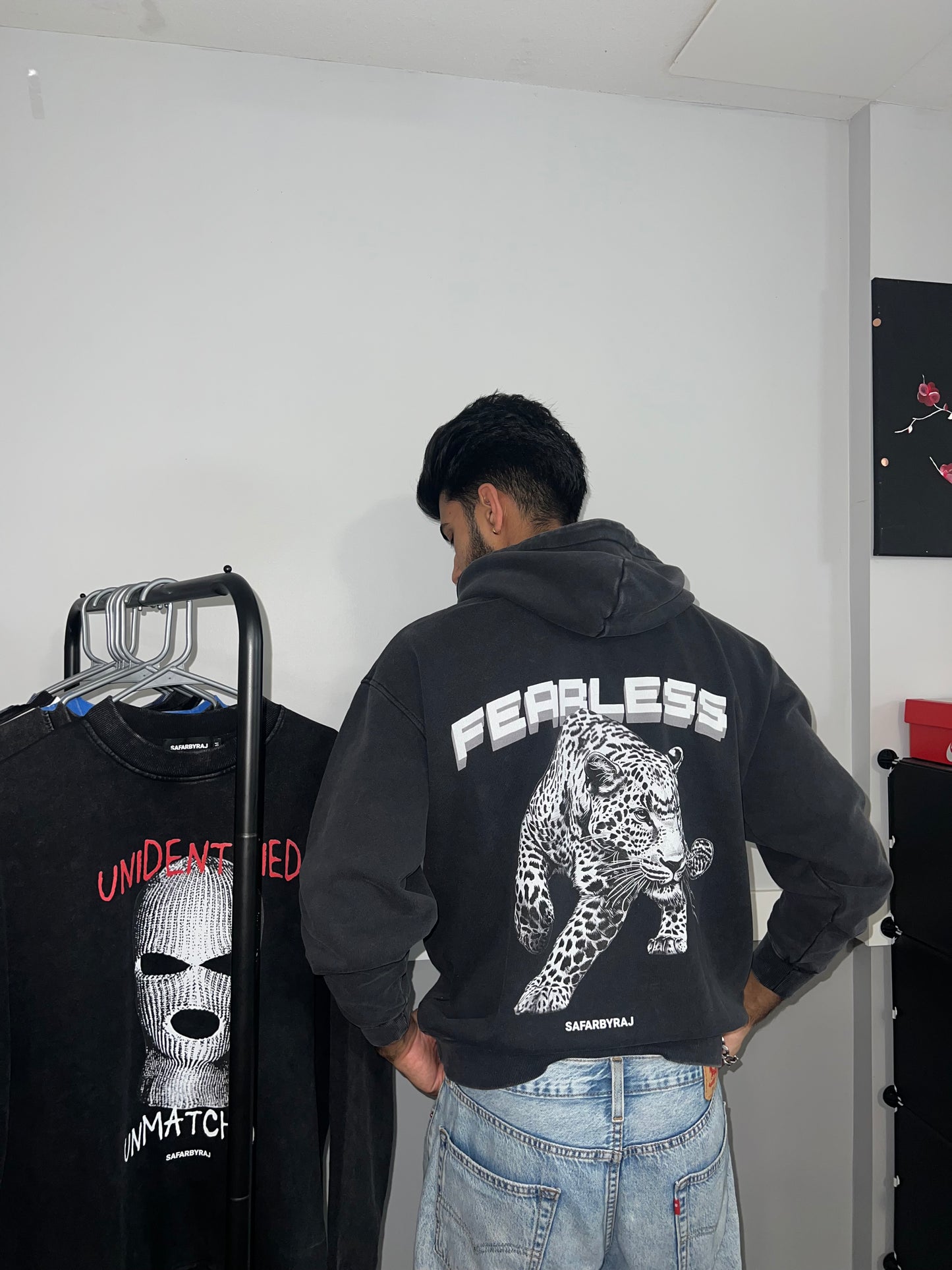 FEARLESS Washed oversized Cotton Hoodie