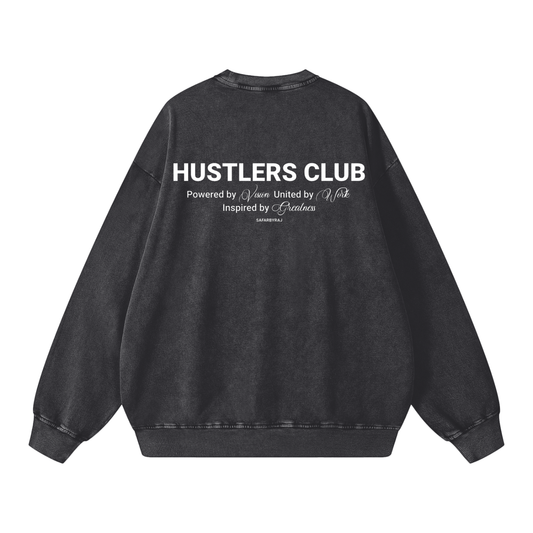 Hustler's Club Washed Oversized Sweatshirt