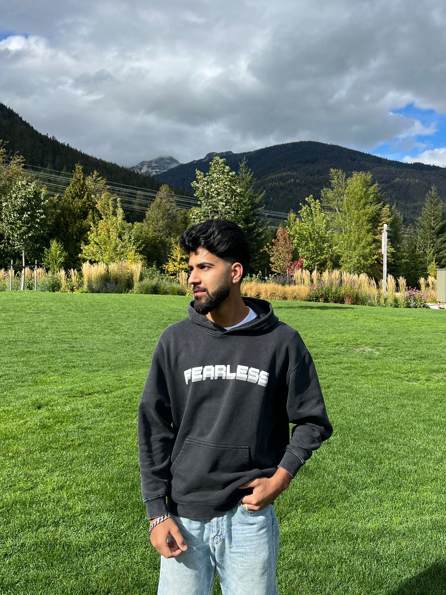 FEARLESS Washed oversized Cotton Hoodie