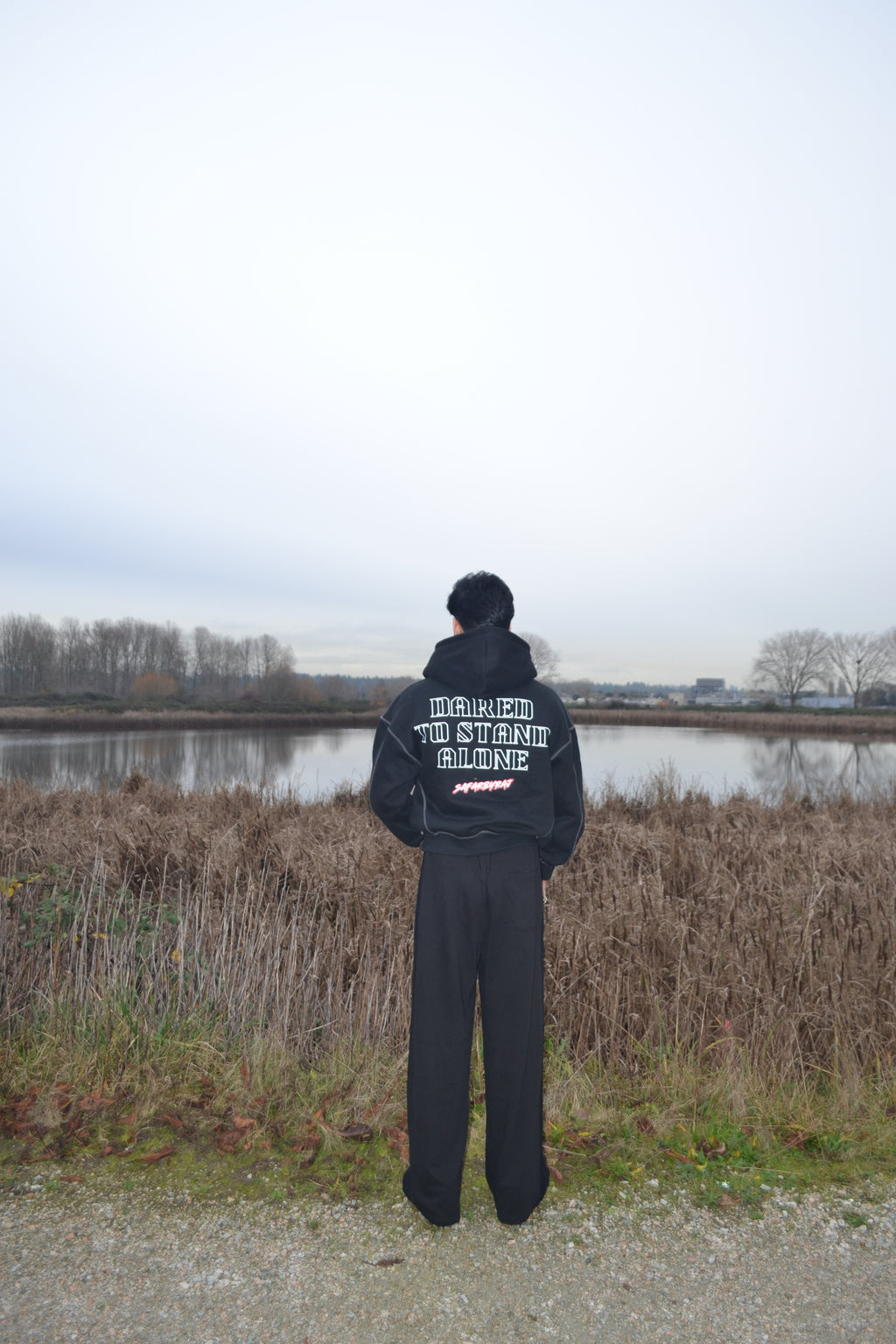 STAND ALONE Oversized Boxy Fleece Hoodie