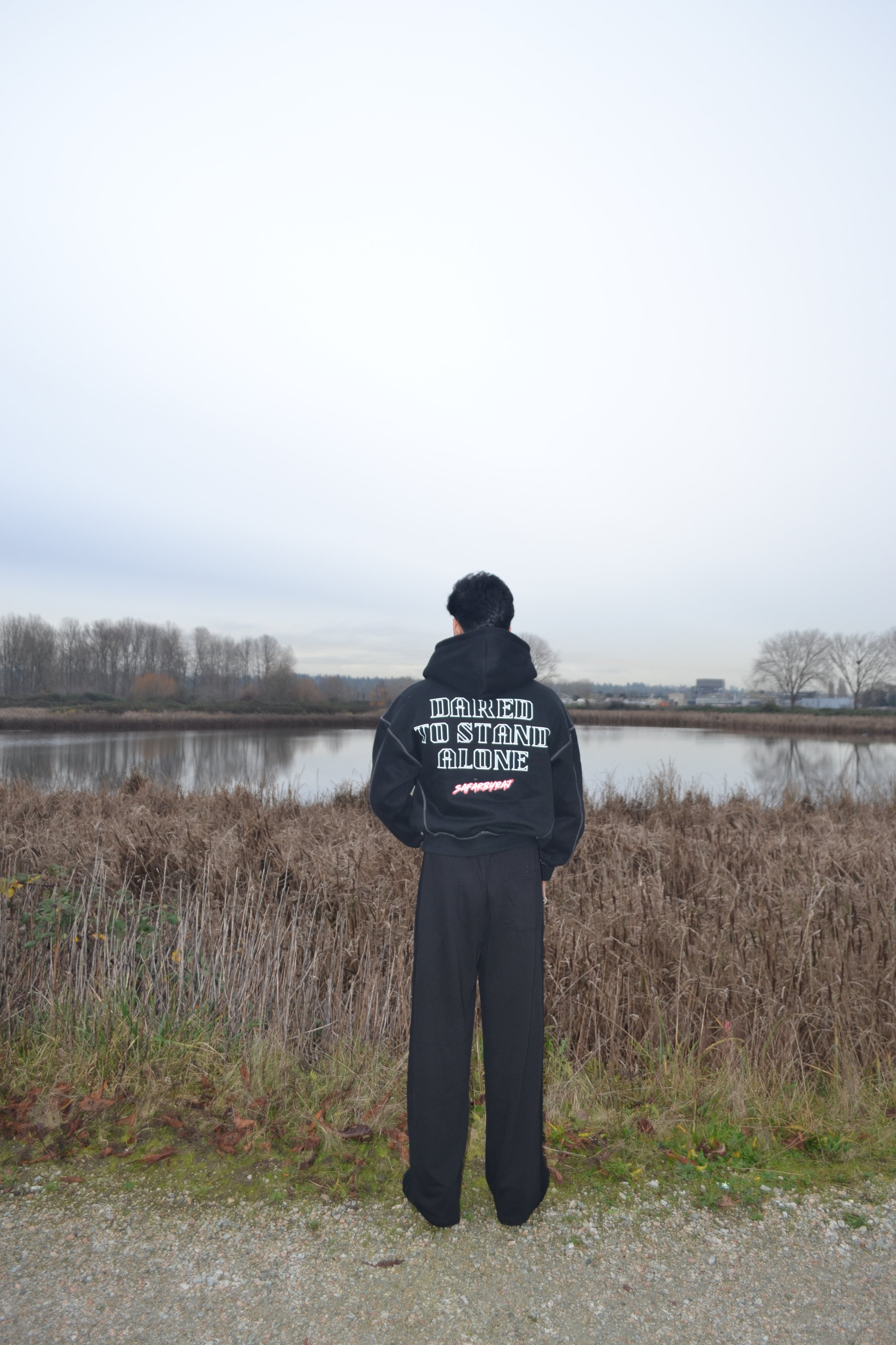 STAND ALONE Oversized Boxy Fleece Hoodie