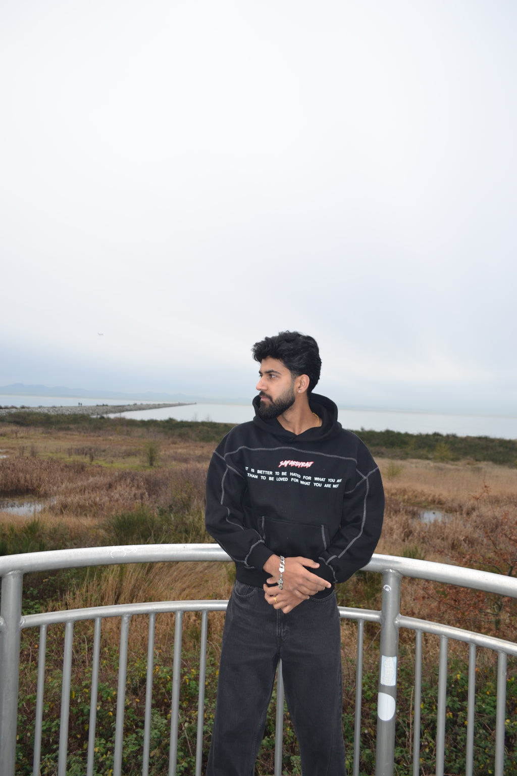 STAND ALONE Oversized Boxy Fleece Hoodie