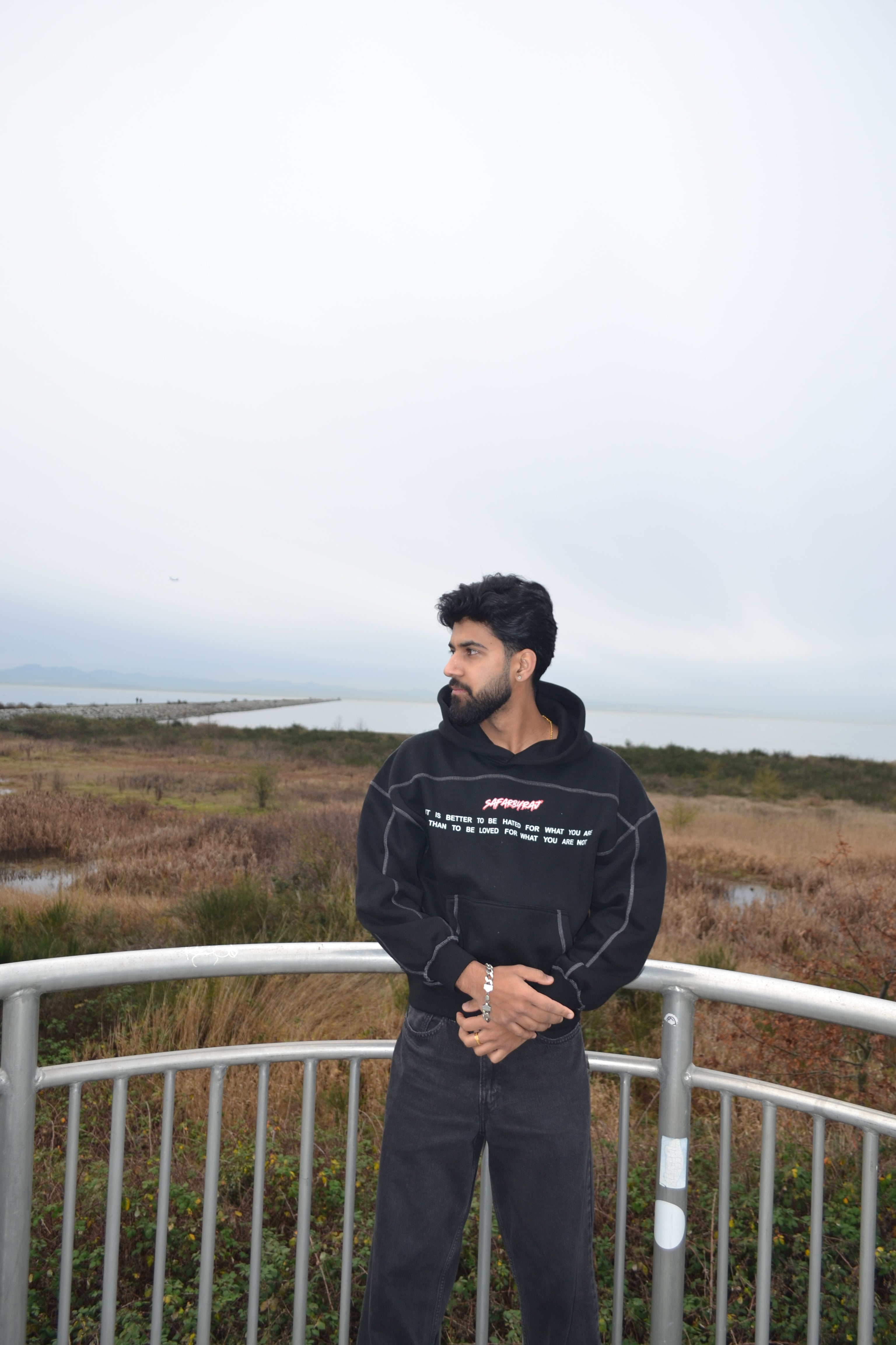 STAND ALONE Oversized Boxy Fleece Hoodie