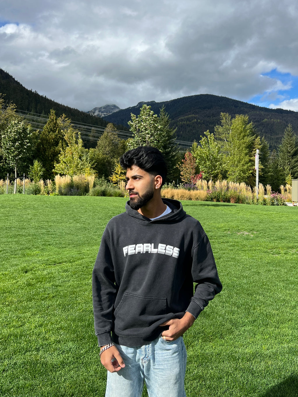 FEARLESS Washed oversized Cotton Hoodie