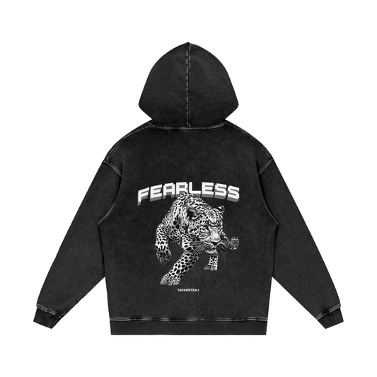 FEARLESS Washed oversized Cotton Hoodie